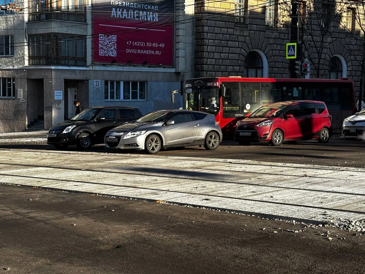 Перекрёсток в центре Хабаровска перестал собирать пробки