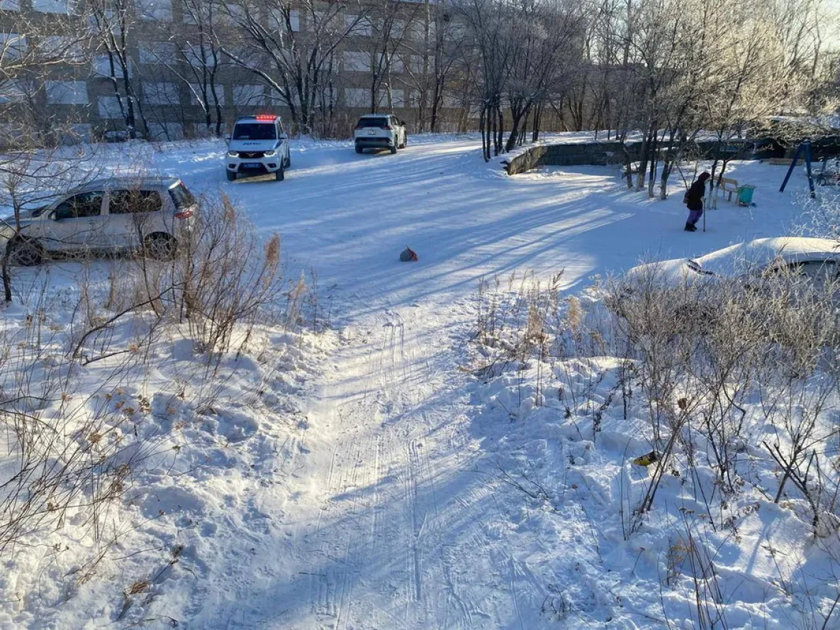 В Амурске 11-летний мальчик скатился с горки прямо под машину