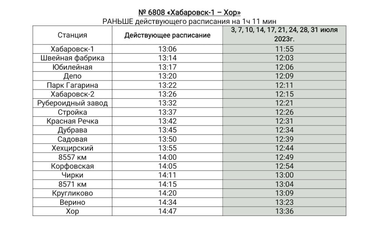 Изменилось расписание пригородных поездов Хабаровска на июль | 19.06.2023 |  Хабаровск - БезФормата