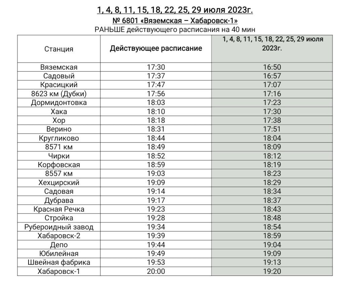 Изменилось расписание пригородных поездов Хабаровска на июль | 19.06.2023 |  Хабаровск - БезФормата