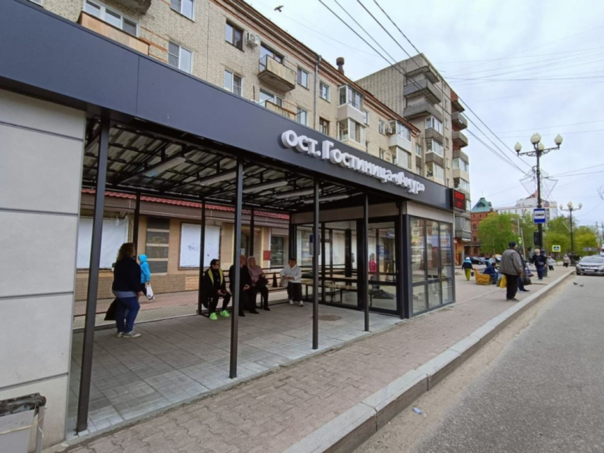 Три автобусные остановки перестроят в центре Хабаровска в июне