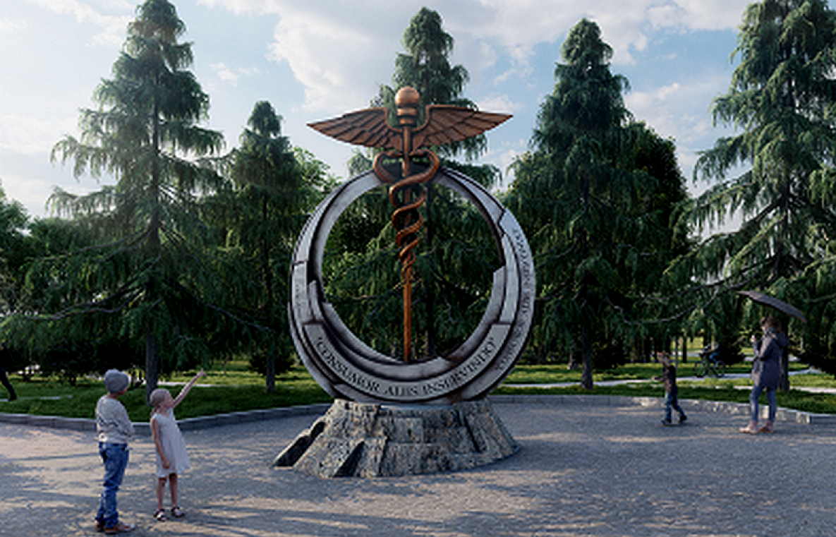 Кадуцей и кольцо времени украсят сквер врачей в Хабаровске