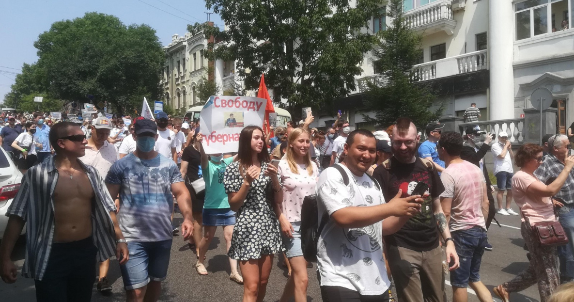 Масштабная демонстрация в поддержку Фургала снова прошла в Хабаровске