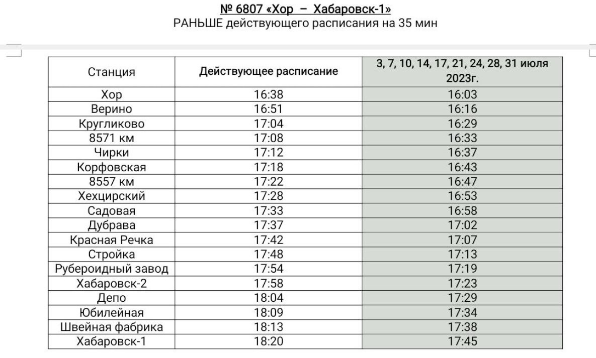 Изменилось расписание пригородных поездов Хабаровска на июль | 19.06.2023 |  Хабаровск - БезФормата