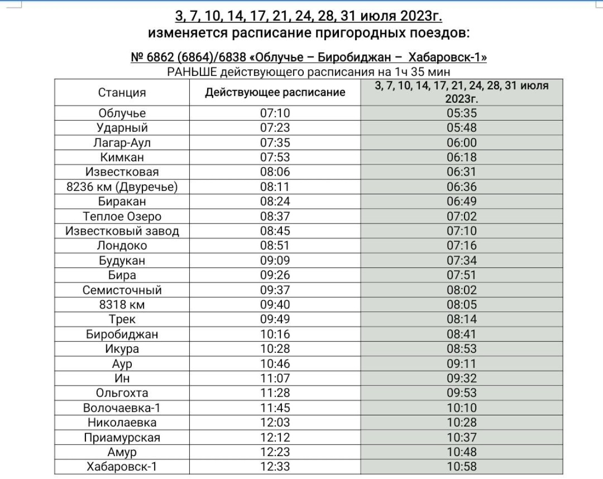 Изменилось расписание пригородных поездов Хабаровска на июль | 19.06.2023 |  Хабаровск - БезФормата