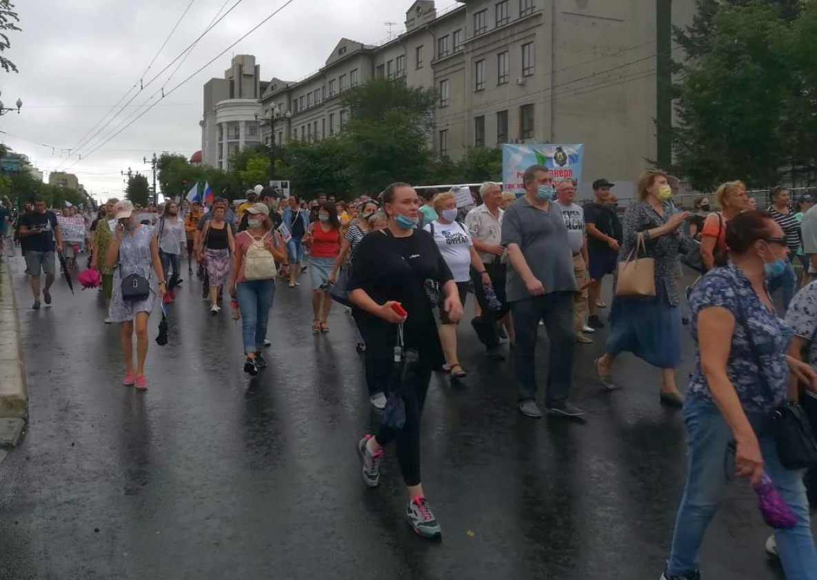 Число участников несанкционированных акций в Хабаровске снижается