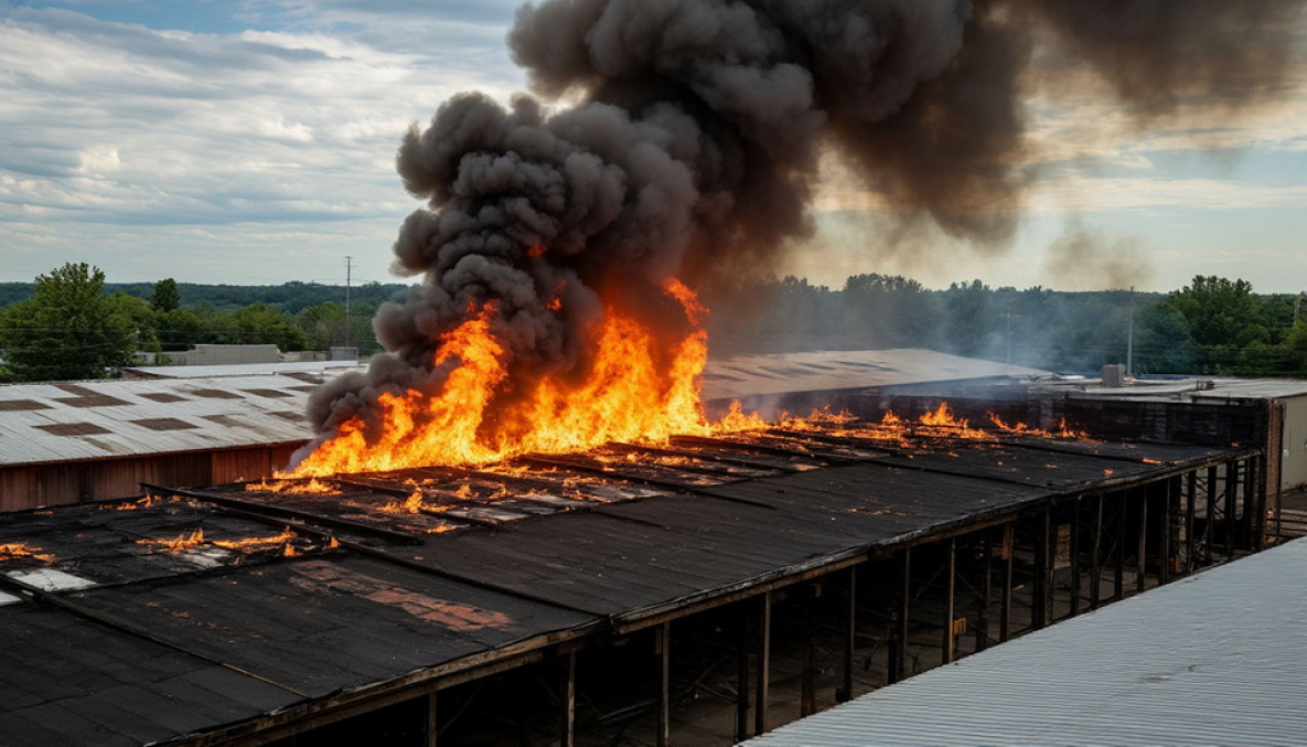 В Хабаровске горит котельная склада Wildberries