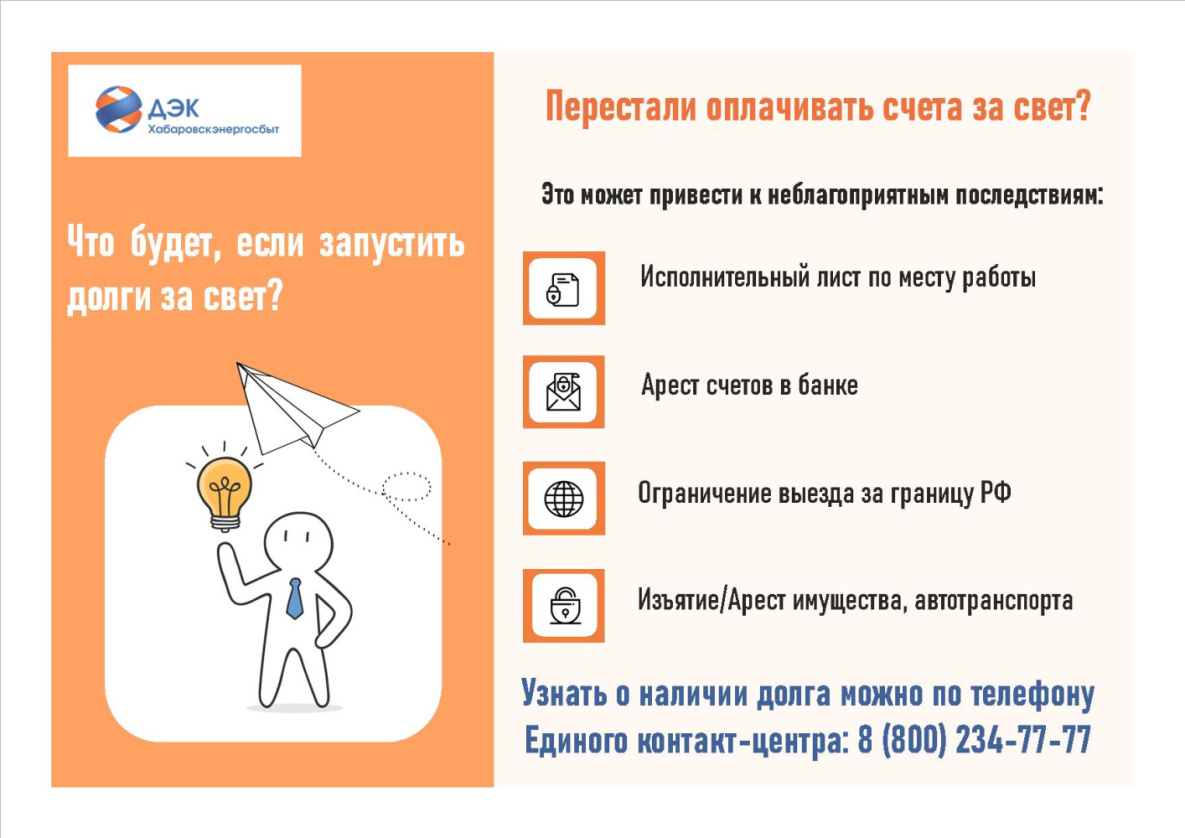 «Хабаровскэнергосбыт»: самый простой способ вернуть электричество — погасить задолженность